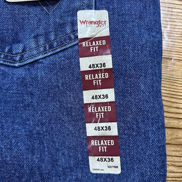 NEW Wrangler Men’s 48x36 Jeans Rugged Wear Regular Fit Relaxed Medium Wash - Picture 6 of 16